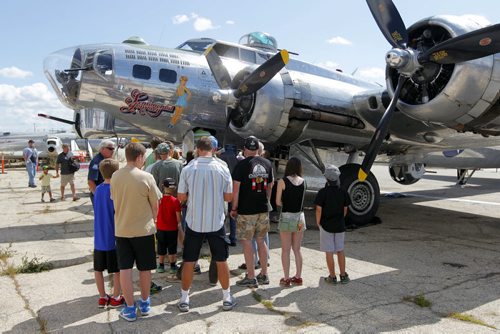 The legendary B-17 bomber is at the Western Canada Aviation Museum this week. Hundreds of people flocked to the museum to watch it land and get a tour of the old warbird.  BORIS MINKEVICH / WINNIPEG FREE PRESS. August 12, 2013