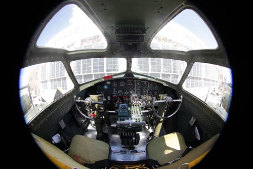 The legendary B-17 bomber is at the Western Canada Aviation Museum this week. Cockpit view.  BORIS MINKEVICH / WINNIPEG FREE PRESS. August 12, 2013