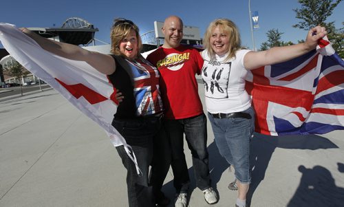 August 12, 2013 - 130811  -  Carolyn Turcotte, Chris and Tricia Mitchell from Liverpool, England are excited to be seeing Paul McCartney in concert at Investors Group Field in Winnipeg Monday, August 12, 2013. John Woods / Winnipeg Free Press