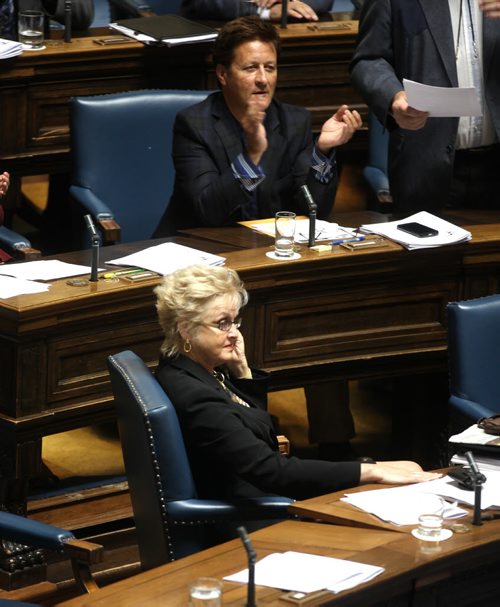 Myrna Dreidger sits in the Legislative assembly Wednesday. See Bruce Owen's story. August 14, 2013 - (Phil Hossack / Winnipeg Free Press)