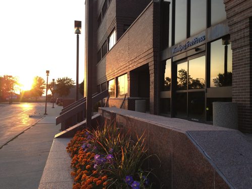 Outside photo of the Winnipeg Free Press building at 1355 Mountain Ave. WInnipeg. Ruth Bonneville/Winnipeg Free Press Aug 14, 2013