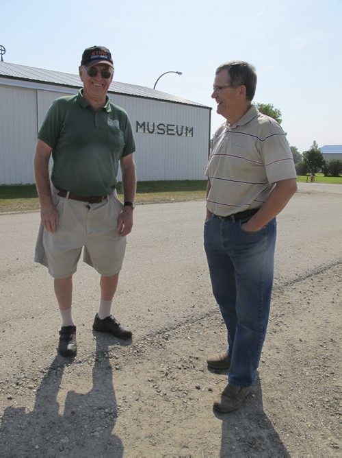 Longtime Waskada resident Hilt Wallace (left) and Mayor Gary Williams have witnessed change in their village as a result of oil development. BARTLEY KIVES/WINNIPEG FREE PRESS