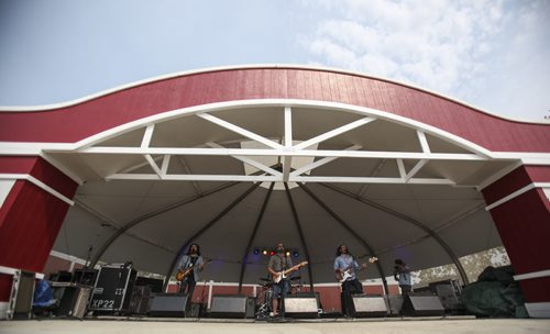 Local Winnipeg band Brothers Landreth were first up on the Red Barn Stage at the second annual BBQ and Blues Festival at the Red River Exhibition Grounds on Saturday at noon. Saturday, August 17, 2013. (JESSICA BURTNICK/WINNIPEG FREE PRESS)