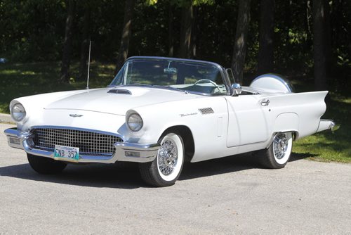 CLASSIC CARS - John Courcelles owns a classic car. A 1957 Thunderbird. BORIS MINKEVICH / WINNIPEG FREE PRESS. August 19, 2013.