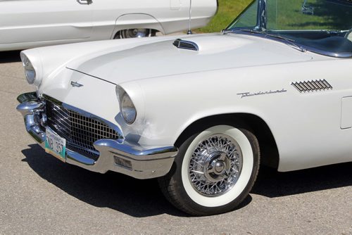 CLASSIC CARS - John Courcelles owns a classic car. A 1957 Thunderbird. BORIS MINKEVICH / WINNIPEG FREE PRESS. August 19, 2013.