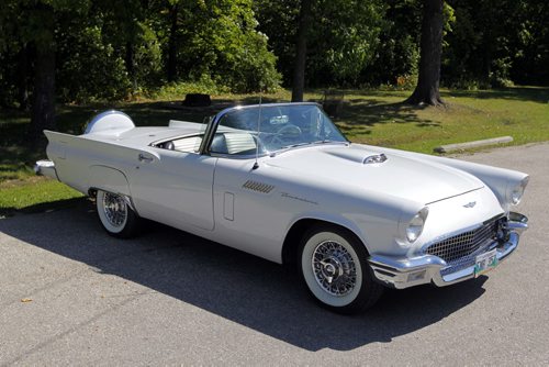 CLASSIC CARS - John Courcelles owns a classic car. A 1957 Thunderbird. BORIS MINKEVICH / WINNIPEG FREE PRESS. August 19, 2013.