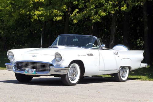 CLASSIC CARS - John Courcelles owns a classic car. A 1957 Thunderbird. BORIS MINKEVICH / WINNIPEG FREE PRESS. August 19, 2013.