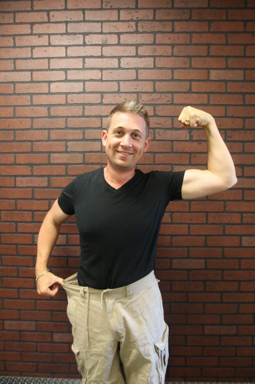 Jarrett Cormier, went from a size 38 to size 32 after training hard at  Pure Lifestyle gym, 1129 Empress - He believes the gym  Saved his life from obesity related illness-See Randy Turner story- August 19, 2013   (JOE BRYKSA / WINNIPEG FREE PRESS)