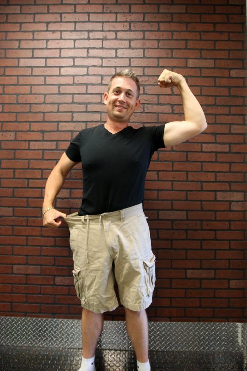 Jarrett Cormier, went from a size 38 to size 32 after training hard at  Pure Lifestyle gym, 1129 Empress - He believes the gym  Saved his life from obesity related illness-See Randy Turner story- August 19, 2013   (JOE BRYKSA / WINNIPEG FREE PRESS)