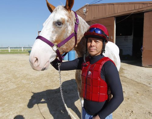 Adolfo Morales won six races over the last three racing dates. He bought this horse named Joey for his wife Paola. Shot at the downs. BORIS MINKEVICH / WINNIPEG FREE PRESS. August 20, 2013.