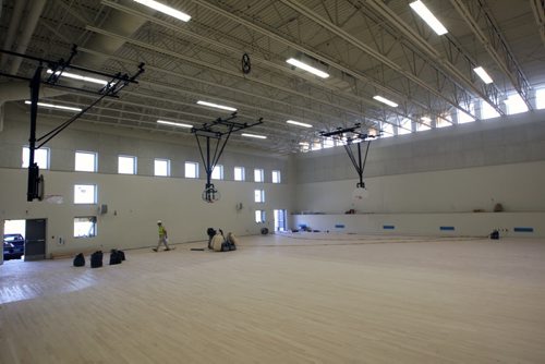 Sizable gymnasium in the Northlands Parkway Collegiate that will open this September featuring natural light .-See Nick Martin story- August 20, 2013   (JOE BRYKSA / WINNIPEG FREE PRESS)