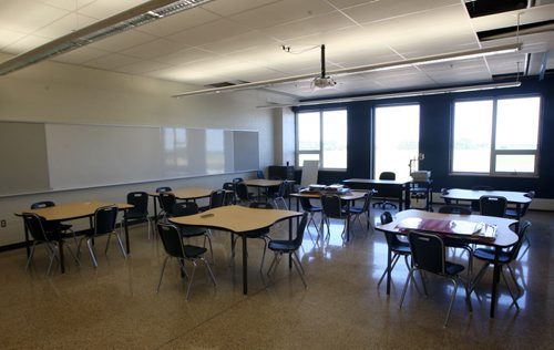 A typical classroom in the Northlands Parkway Collegiate that will open this September featuring natural light-See Nick Martin story- August 20, 2013   (JOE BRYKSA / WINNIPEG FREE PRESS)