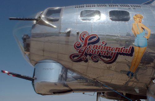 Brandon Sun Nose mural of the Sentimental Journey, one of ten airworthy B-17 Flying Fortresses left in the world which is on display at the Commonwealth Air Training Plan Museum. (Bruce Bumstead/Brandon Sun)