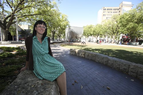 Meg Crane writes about her love of Old Market Square for this week's edition of Our Winnipeg. Thursday, August 22, 2013. (MEG CRANE) (JESSICA BURTNICK/WINNIPEG FREE PRESS)