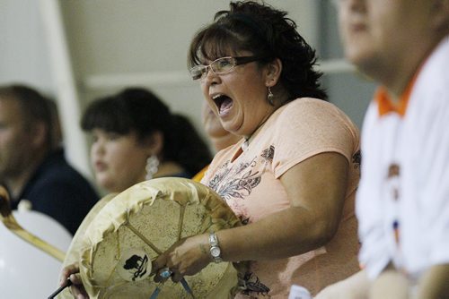 August 25, 2013 - 130825  -  Six Nations Rebels fans cheer on their team as they defeat the Calgary Mountaineers in the Founders Cup final at St Norbert Arena Sunday, August 25, 2013. John Woods / Winnipeg Free Press