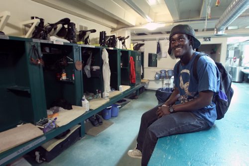 Jockey Christopher Husbands in the jockey room at Assiniboia Downs-See Al Bessons story- August 28, 2013   (JOE BRYKSA / WINNIPEG FREE PRESS)