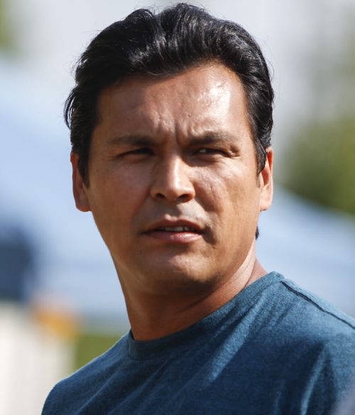 Adam Beach in Manitoba for Season 3, Episode 2 of Arctic Air, which is currently being filmed at the Brokenhead First Nation near South Beach Casino off Highway 59. Tuesday, August 27, 2013. (BRAD OSWALD) (JESSICA BURTNICK/WINNIPEG FREE PRESS)