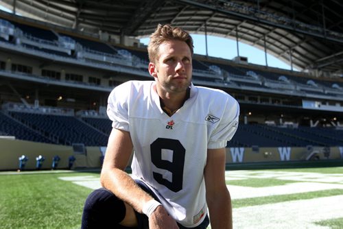 Number 9 Mike Renaud Winnipeg Blue Bomber, talks to the media after Bomber practice Wednesday afternoon. See Geoff Kirbyson's story. Sept 04,, 2013 Ruth Bonneville Winnipeg Free Press