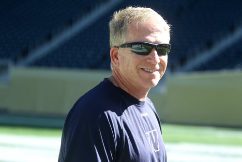 Winnipeg Blue Bombers coach Burke smiles  as he walks off the field  after practice at Investors Group Stadium Saturday afternoon. Sept 07,, 2013 Ruth Bonneville Winnipeg Free Press