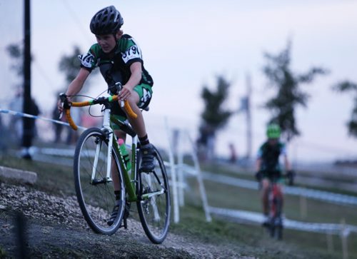 A cyclocross racer participates in Darkcross, an annual race at the Red River Coop Speedway, Saturday, September 7, 2013. (TREVOR HAGAN/WINNIPEG FREE PRESS)