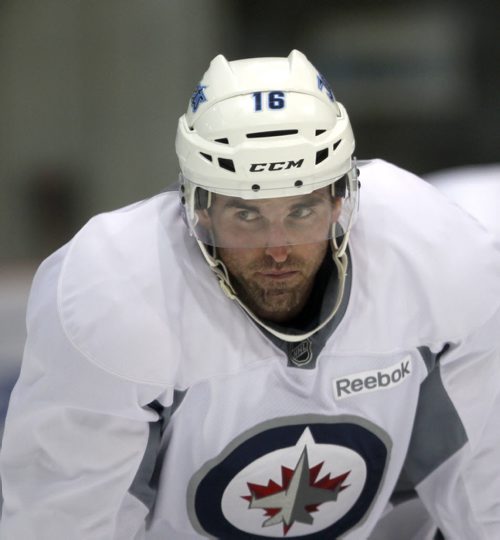 Winnipeg Jets capitan Andrew Ladd at practice at the MTS Iceplex Tuesday -See Ed Tait story- Sept 03, 2013   (JOE BRYKSA / WINNIPEG FREE PRESS)