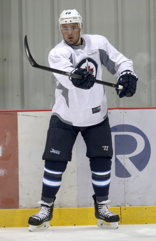 Winnipeg Jets Devon Setoguchi practicing at the MTS Iceplex Tuesday -See Ed Tait story- Sept 03, 2013   (JOE BRYKSA / WINNIPEG FREE PRESS)