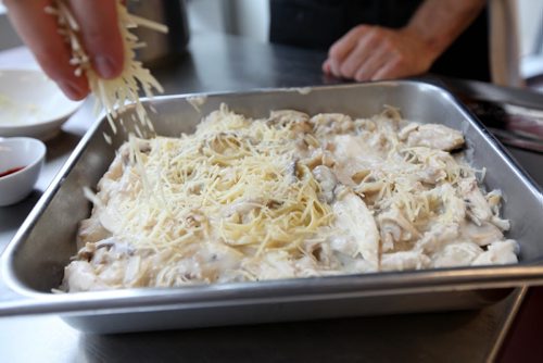 Chefs Choice, The makings of Chicken Tetrazzini -  by one of the chefs in training at the Culinary Institute. Sept  11,, 2013 Ruth Bonneville Winnipeg Free Press