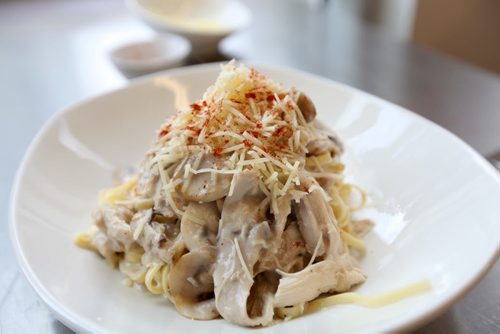 Chefs Choice, The makings of Chicken Tetrazzini -  by one of the chefs in training at the Culinary Institute. Sept  11,, 2013 Ruth Bonneville Winnipeg Free Press