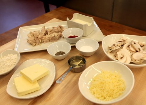 Chefs Choice, The makings of Chicken Tetrazzini -  by one of the chefs in training at the Culinary Institute. Sept  11,, 2013 Ruth Bonneville Winnipeg Free Press