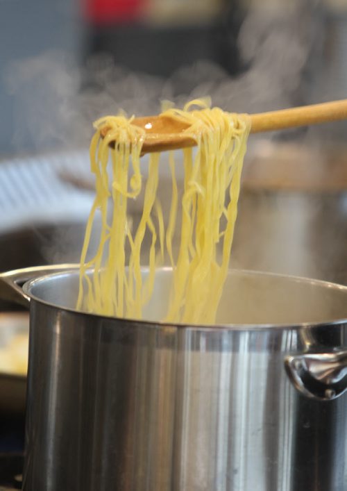 Chefs Choice, The makings of Chicken Tetrazzini -  by one of the chefs in training at the Culinary Institute. Sept  11,, 2013 Ruth Bonneville Winnipeg Free Press