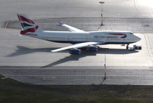 British airways 747 was on tarmack still at Richardson International airport at 315 PM Standup photo- Sept 12, 2013   (JOE BRYKSA / WINNIPEG FREE PRESS)