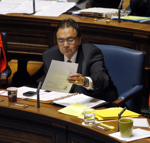 Manitoba Legislature last question period. Eric Robinson. BORIS MINKEVICH / WINNIPEG FREE PRESS. Sept. 13, 2013