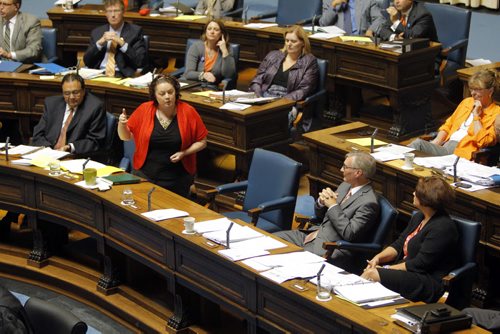 Manitoba Legislature last question period. NDP side of the house. BORIS MINKEVICH / WINNIPEG FREE PRESS. Sept. 13, 2013