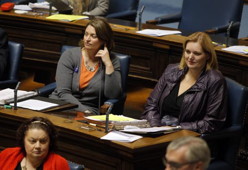 Manitoba Legislature last question period. Erin Selby and Kerri Irvin-Ross. BORIS MINKEVICH / WINNIPEG FREE PRESS. Sept. 13, 2013