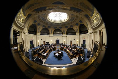 The Manitoba Legislature wrapped up Friday  to end the summer session that lasted 86 days, one of the longest in history -See Bruce Owen-Larry Kucsh story- Sept 13, 2013   (JOE BRYKSA / WINNIPEG FREE PRESS)