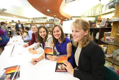 Members of the group of Nine, ex-Hutterites sign copies of their book  Hutterites Tell-All at McNally Robinson Saturday afternoon.   Sept  14,, 2013 Ruth Bonneville Winnipeg Free Press
