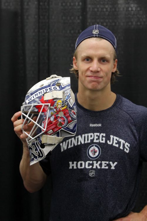 Winnipeg Jets NHL practice at the MTS IcePlex. Goalie #1 Juho Olkinuora. BORIS MINKEVICH / WINNIPEG FREE PRESS. Sept. 16, 2013