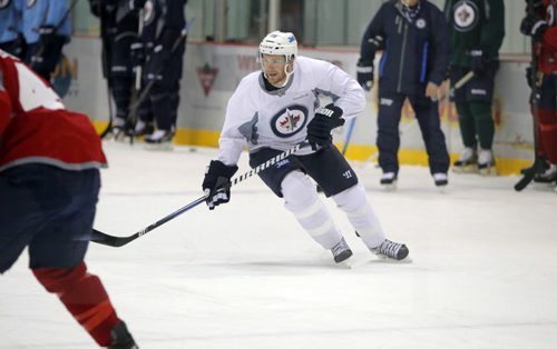 Winnipeg Jets NHL practice at the MTS IcePlex. #15 Matt Halischuk. BORIS MINKEVICH / WINNIPEG FREE PRESS. Sept. 16, 2013