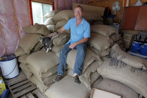 Green Bean Coffee Imports in Petersfield, Manitoba. Owner Derryl Reid. He orders his beans from Bolivia by the container load. BORIS MINKEVICH / WINNIPEG FREE PRESS. Sept. 17, 2013