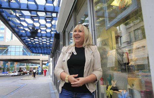 Ari Driver, owner of Perfume Paradise outside of her shop on Vaughan St., about the upcoming CEO Sleepout to raise money and awareness for the homeless. Doug Speirs story. Wayne Glowacki / Winnipeg Free Press Sept. 18 2013