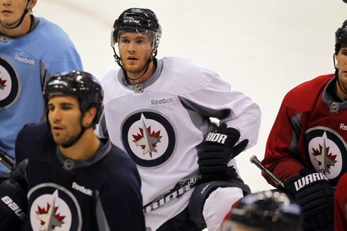 Winnipeg Jets practice at MTS Centre. #15 Matt Halishchuk. BORIS MINKEVICH / WINNIPEG FREE PRESS. Sept. 20, 2013