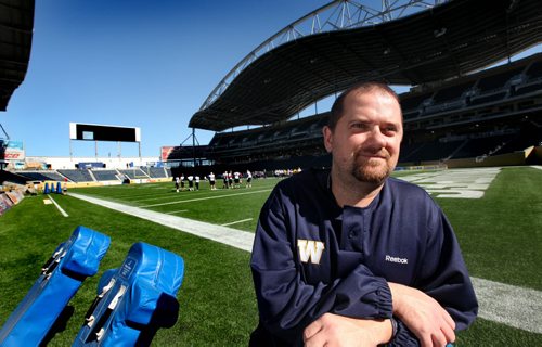 Brad Fotty Blue Bomber equipment manager.  See Paul Wiecek's story. Sept  24,, 2013 Ruth Bonneville Winnipeg Free Press