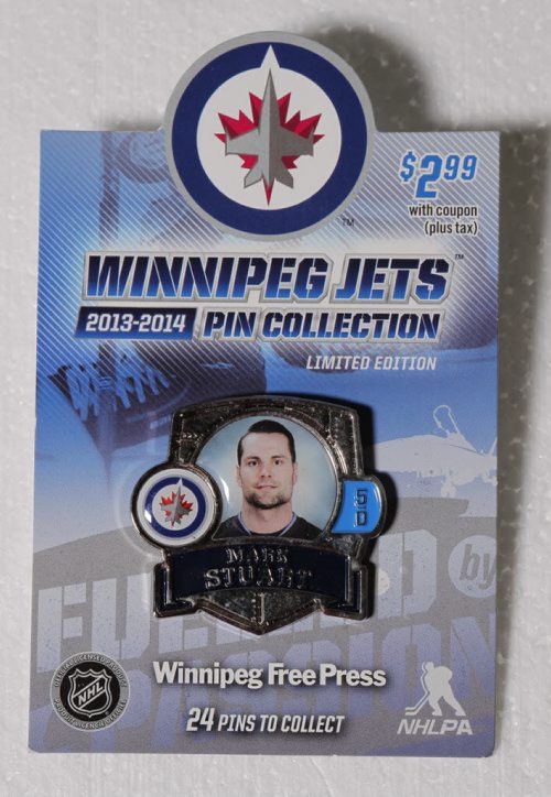 Winnipeg Jets collector pins. BORIS MINKEVICH / WINNIPEG FREE PRESS. Sept. 27, 2013