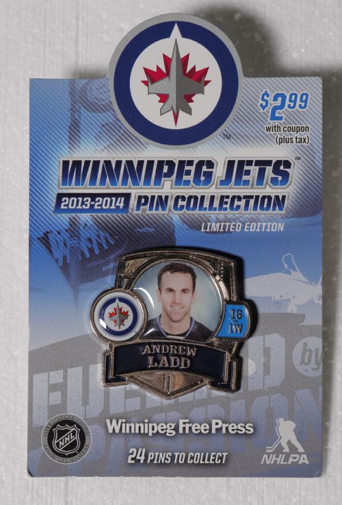 Winnipeg Jets collector pins. BORIS MINKEVICH / WINNIPEG FREE PRESS. Sept. 27, 2013