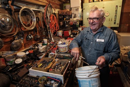 Bill Gregorchuk, aka. The Plumber, is turns 80 on October 1st and has been in the plumbing business for 61 years. Known throughout the city as the little old Ukrainian man who carries his tools in a ice-cream pail. 130930 - September 30, 2013 MIKE DEAL / WINNIPEG FREE PRESS