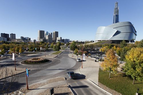 September 30, 2013 - 130930  -  It was announced that a section of Waterfront Drive between William Stephenson Way and Forks Market Road will be renamed Israel Asper Way Monday, September 30, 2013. John Woods / Winnipeg Free Press