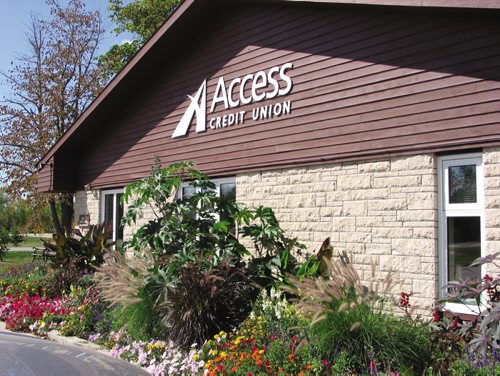 Canstar Community News Sept. 27, 2013 -- Access Credit Union (Sanford branch shown here) is one of three finalists in the Rural Long Term Achievement category of the Manitoba Chambers of Commerce's MBiz Awards.