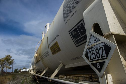 130410 Winnipeg - DAVID LIPNOWSKI / WINNIPEG FREE PRESS (October 04, 2013)  Signs of danger, flammable materials, hazardous materials, and railway cars in the Mission Industrial Neighbourhood due to the heavy industry in the area. For Aldo Santin story