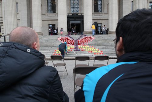 Event for Missing and Murdered Aboriginal Women in Canada October 4, 2013 Winnipeg **Mamaway Kiskisitan Niwakomakanak - (Translation) We Gather to Remember our Relatives. Donated flowers to make the FLORAL BUTTERFLY dedication of the steps of the Legislative Building for our October 4, 2013 event honouring Missing and Murdered Women and their familiesStandup Photo- Oct 04, 2013   (JOE BRYKSA / WINNIPEG FREE PRESS)