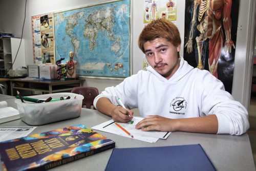 Dwayne Fosseneuve, 16, from Cranberry Portage, MB, is in Flin Flon to help take care of his grandmother and enrolled in Many Faces Alternative High School in Flin Flon, MB. 130919 - September 19, 2013 MIKE DEAL / WINNIPEG FREE PRESS